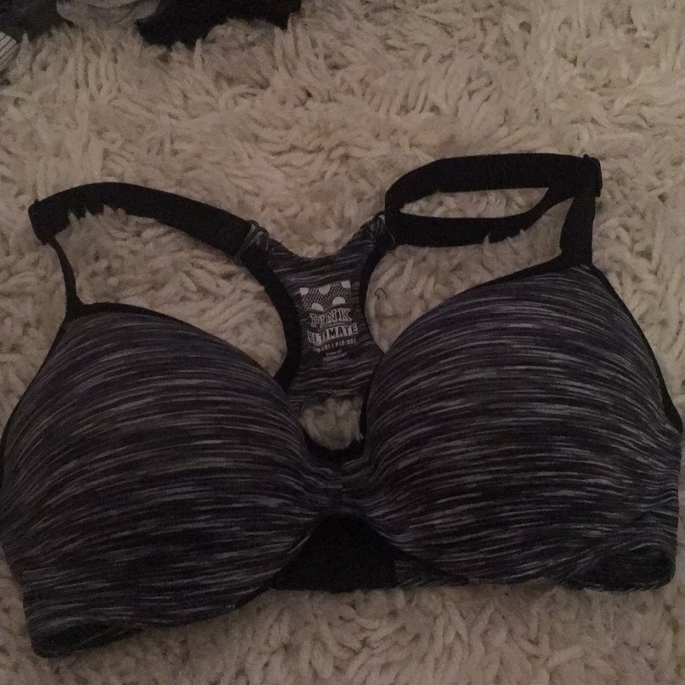Pink push-up sports bra